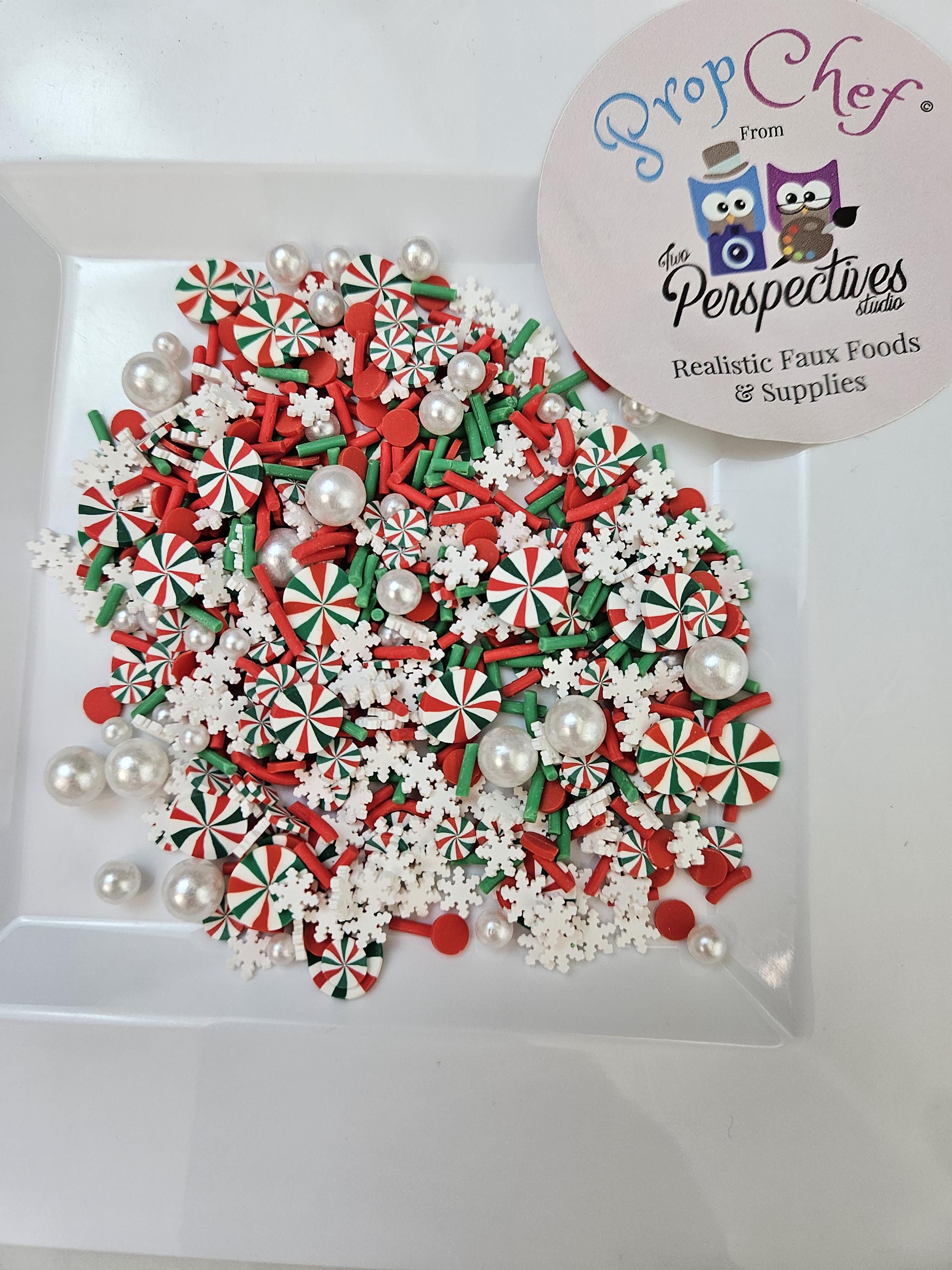 Fake Pinwheel Peppermint Sprinkles for Fake Baking and Crafts