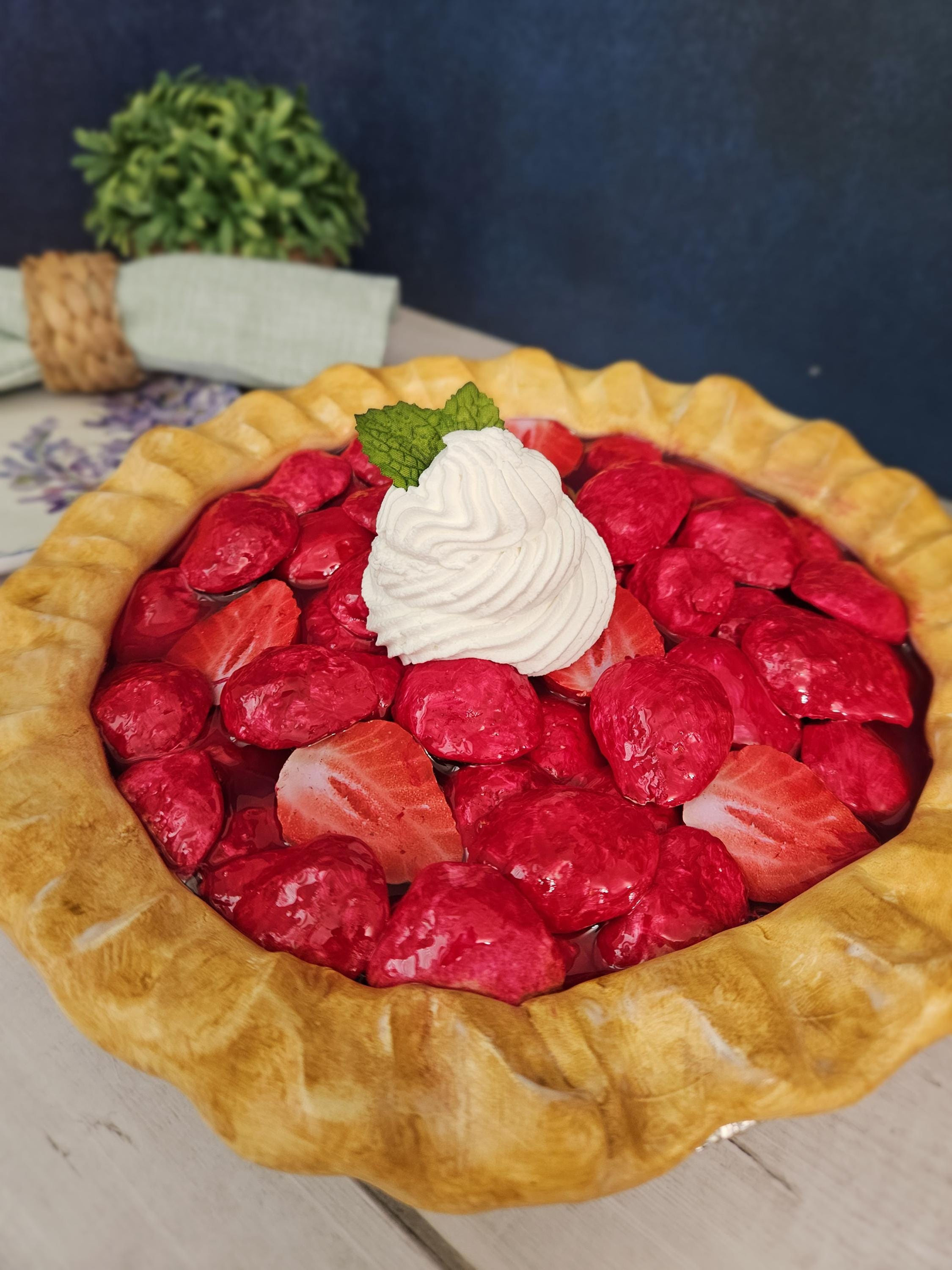 Faux Strawberry Pie: Scented Food Photography Prop