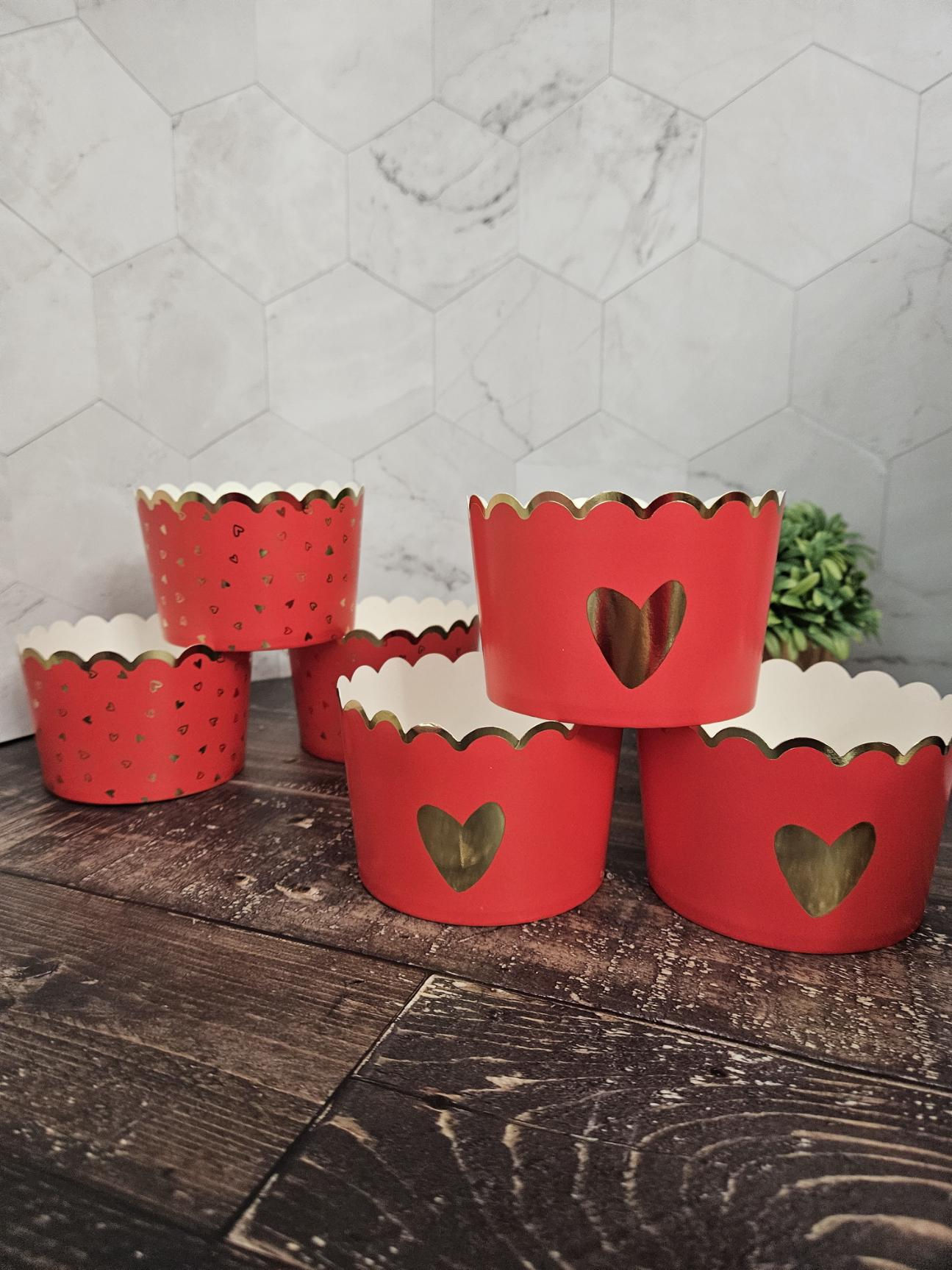 Valentines Jumbo Baking Cups: Set of 6