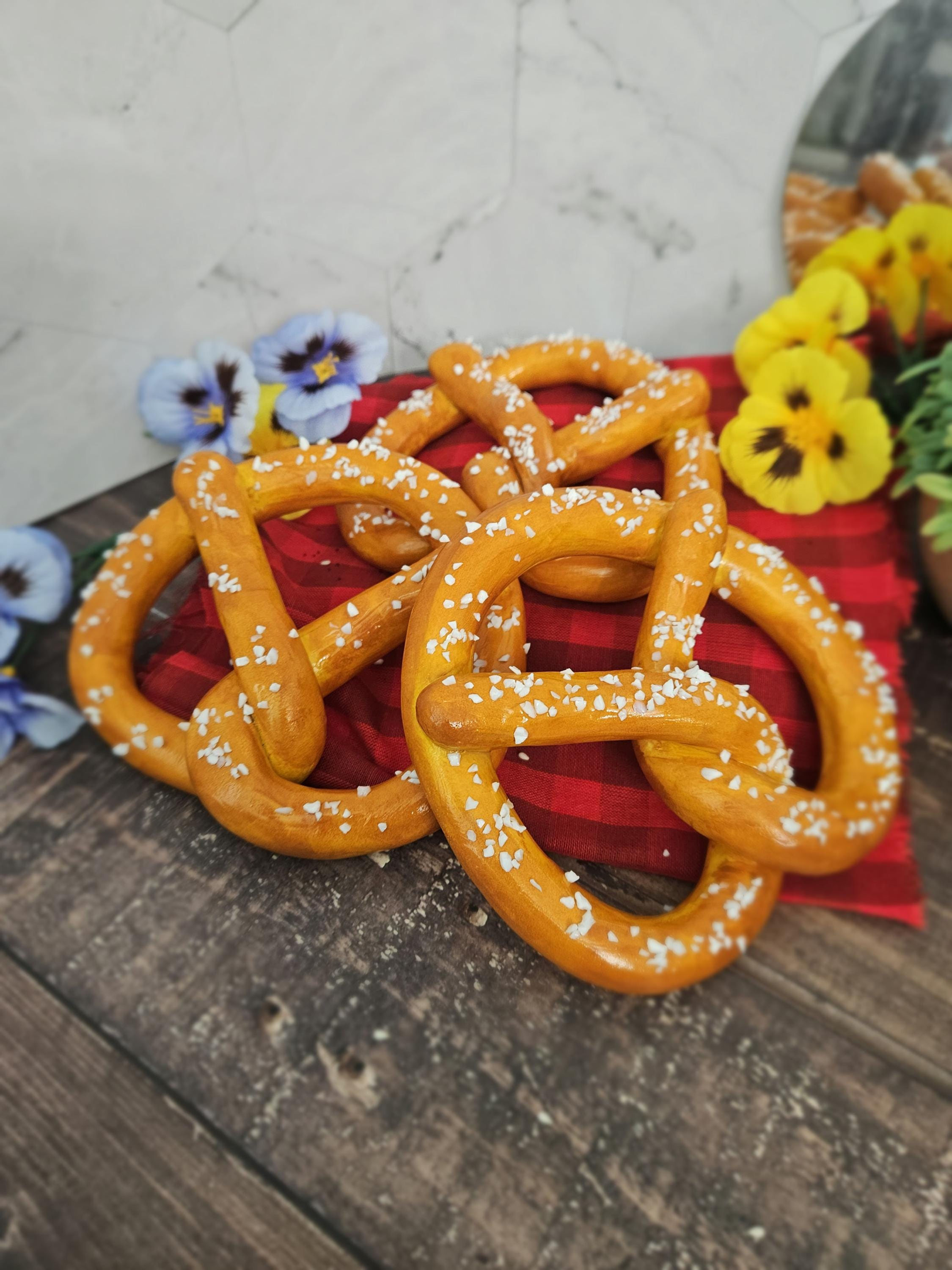 Fake Soft Pretzels: Set of 3 for Photo Props, Media Room Decor