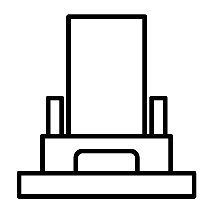 シンプルな墓石のイラストアイコン。和型墓石をモチーフにしたフラットデザイン。