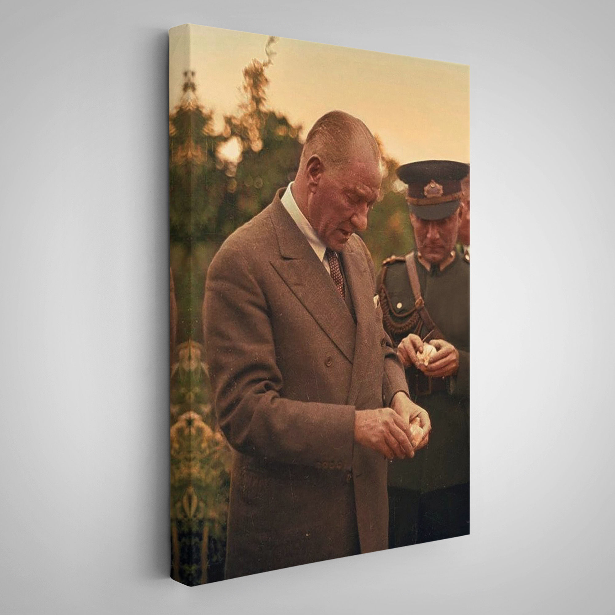 Atatürk Portre Tablosu Mustafa Kemal Atatürk Dikdörtgen Dekoratif Kanvas Tablo