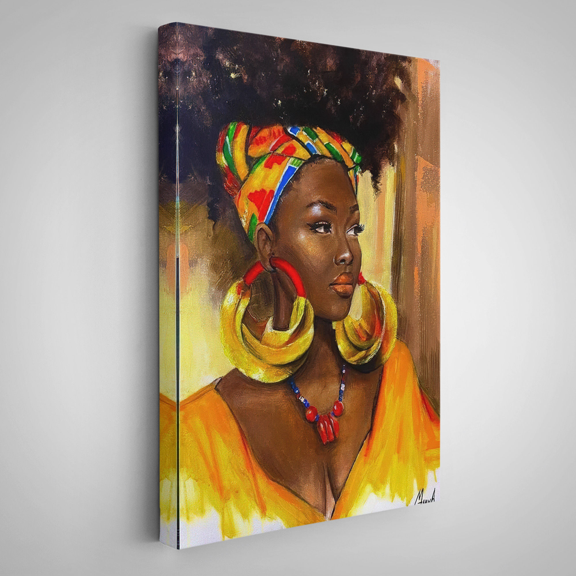 Afro Amerikalı Güzel Kadın Duvar Tablosu