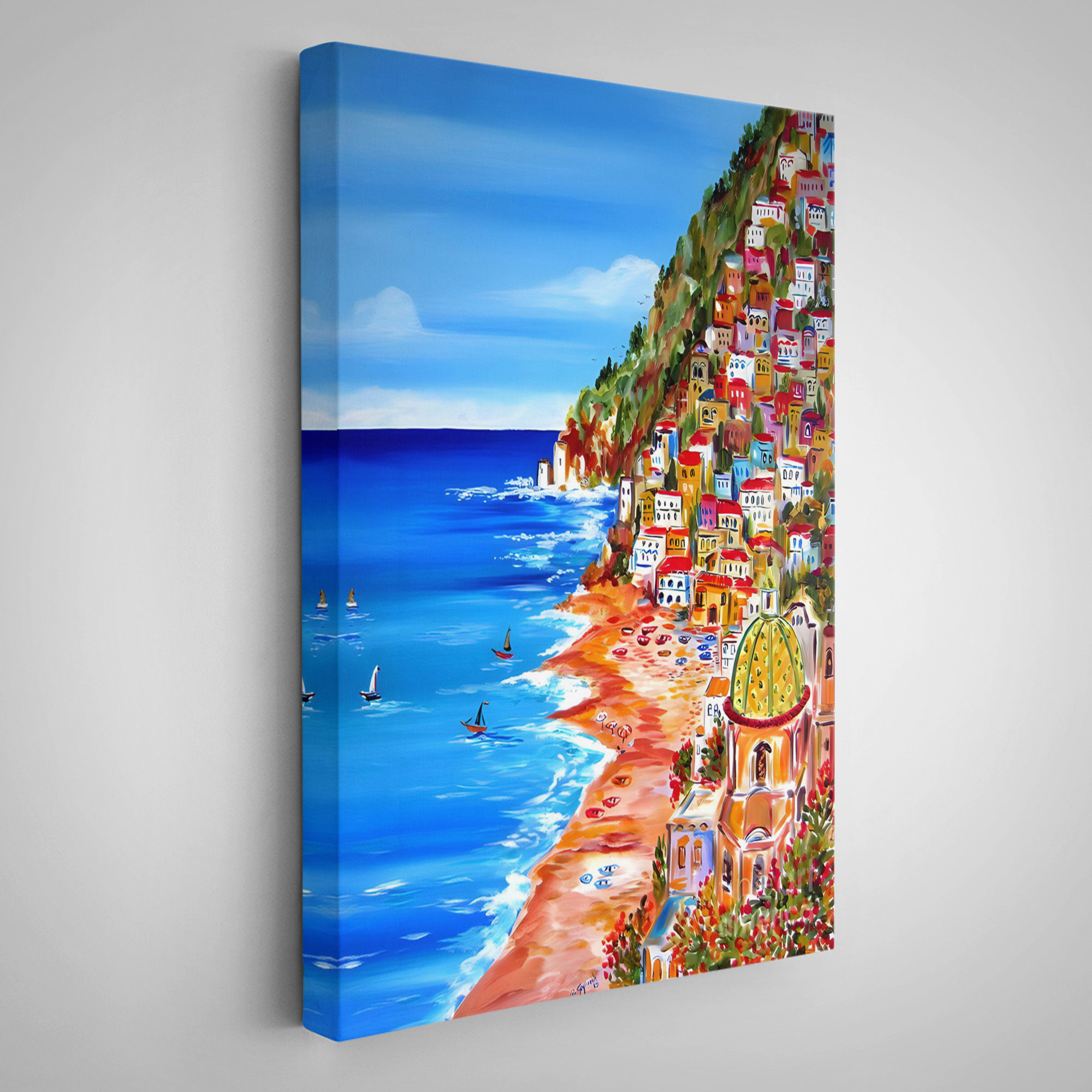 İtalya La Bella Positano Amalfi Sahili Duvar Tablosu