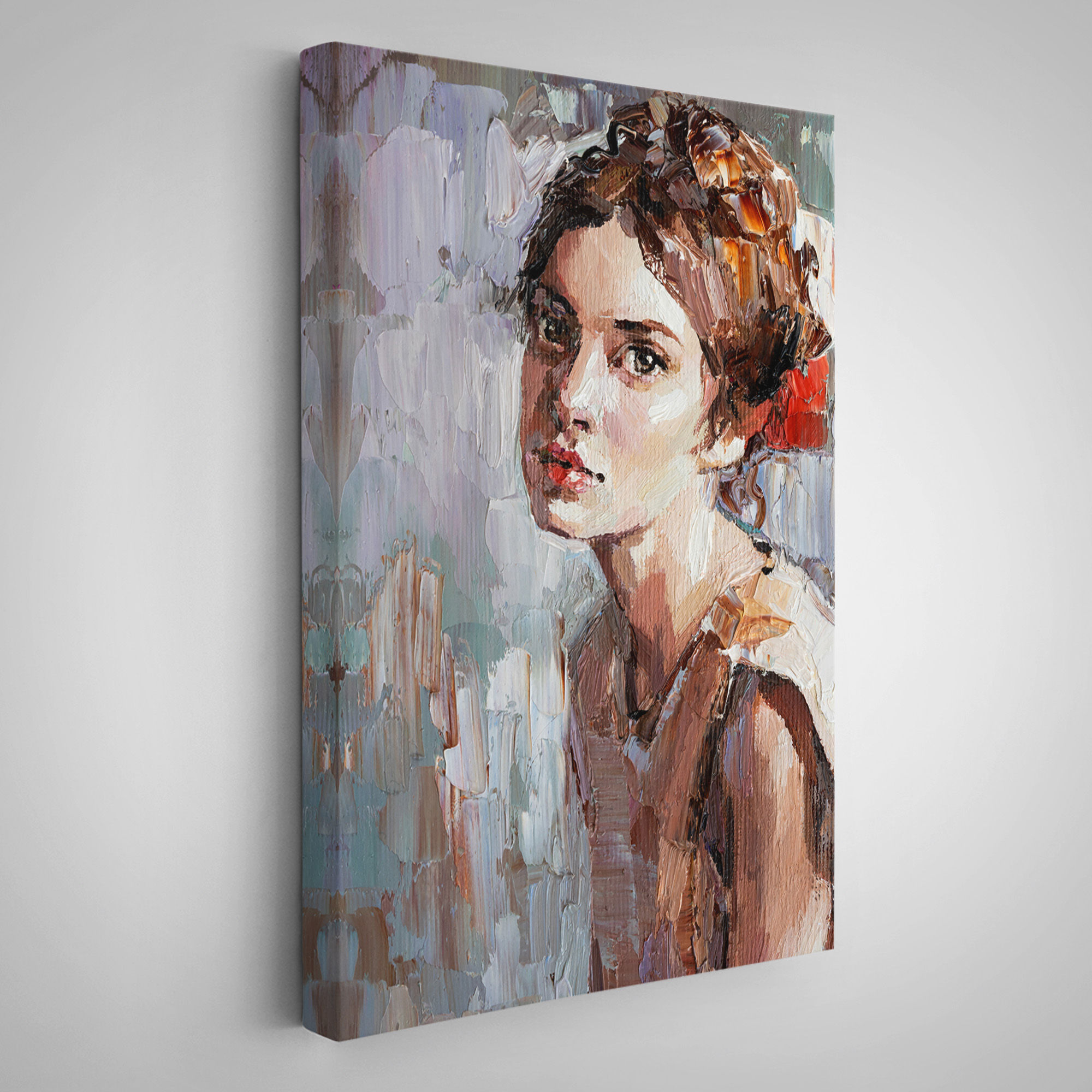 Masum Genç Kız ,Yağlıboya Görünümlü Kanvas Tablo