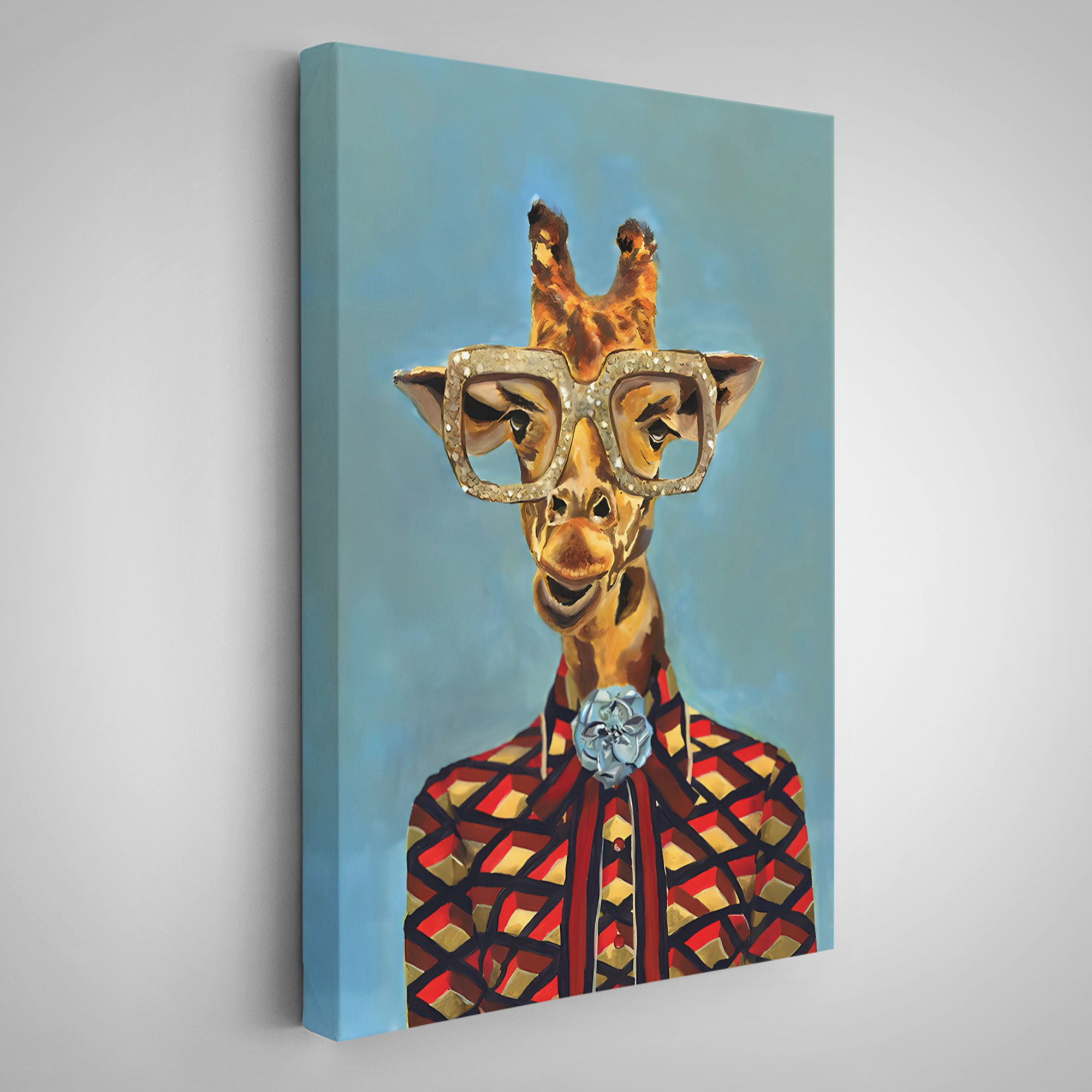 Sosyetik Zürafa Dekoratif Duvar Tablosu