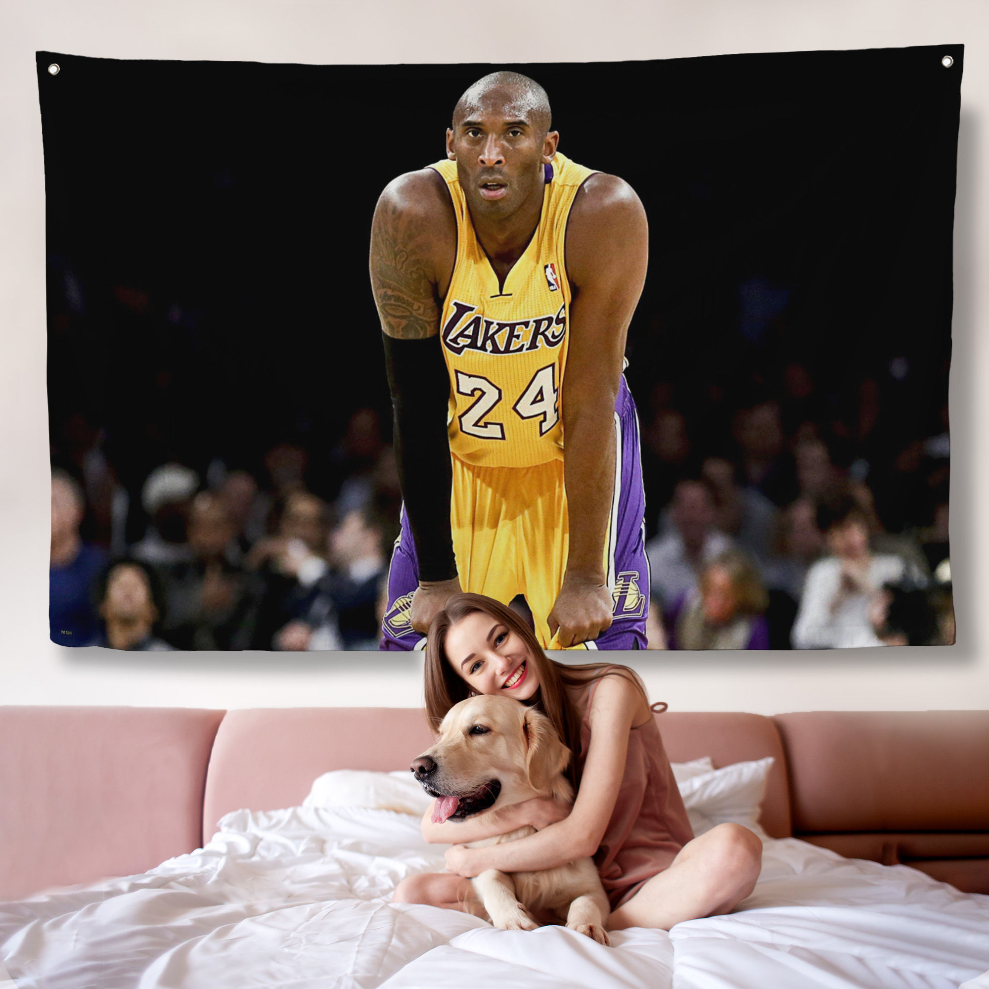 Kobe Bryant Los Angeles Lakers Kanvas Örtüsü / Black Mamba