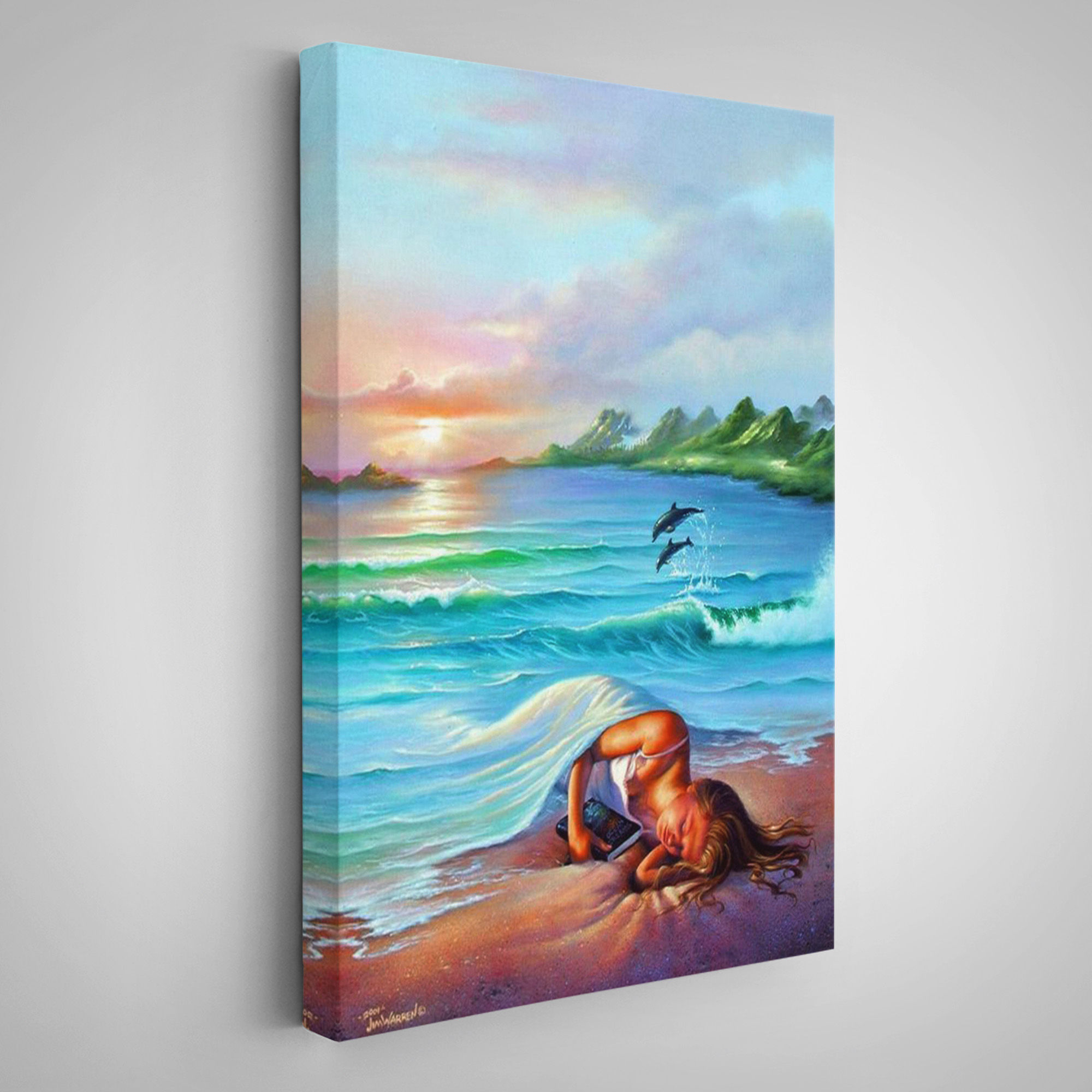 Okyanus Düşlerı Kuran Kız Duvar Tablosu