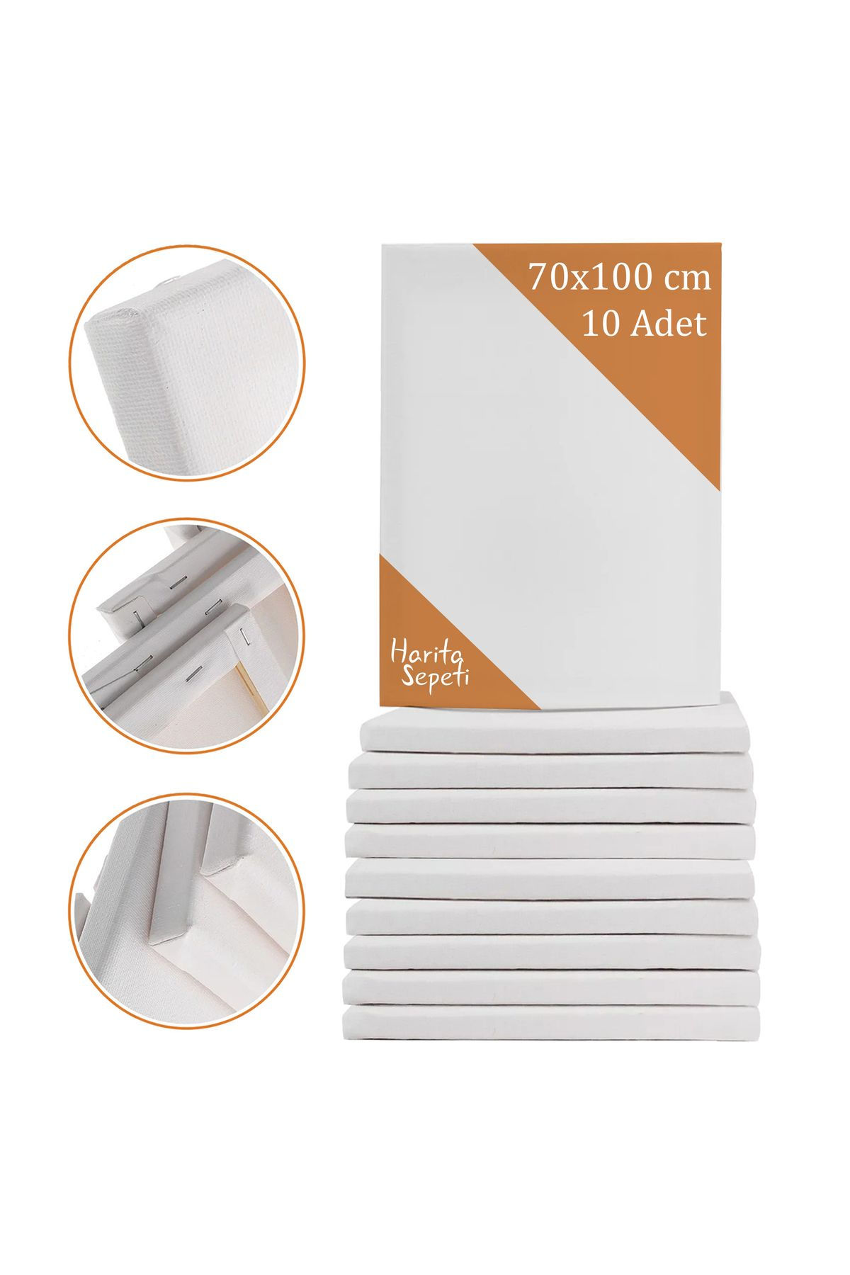 70x100 cm 10 Adet Dikdörtgen Boş Tuval Tablo