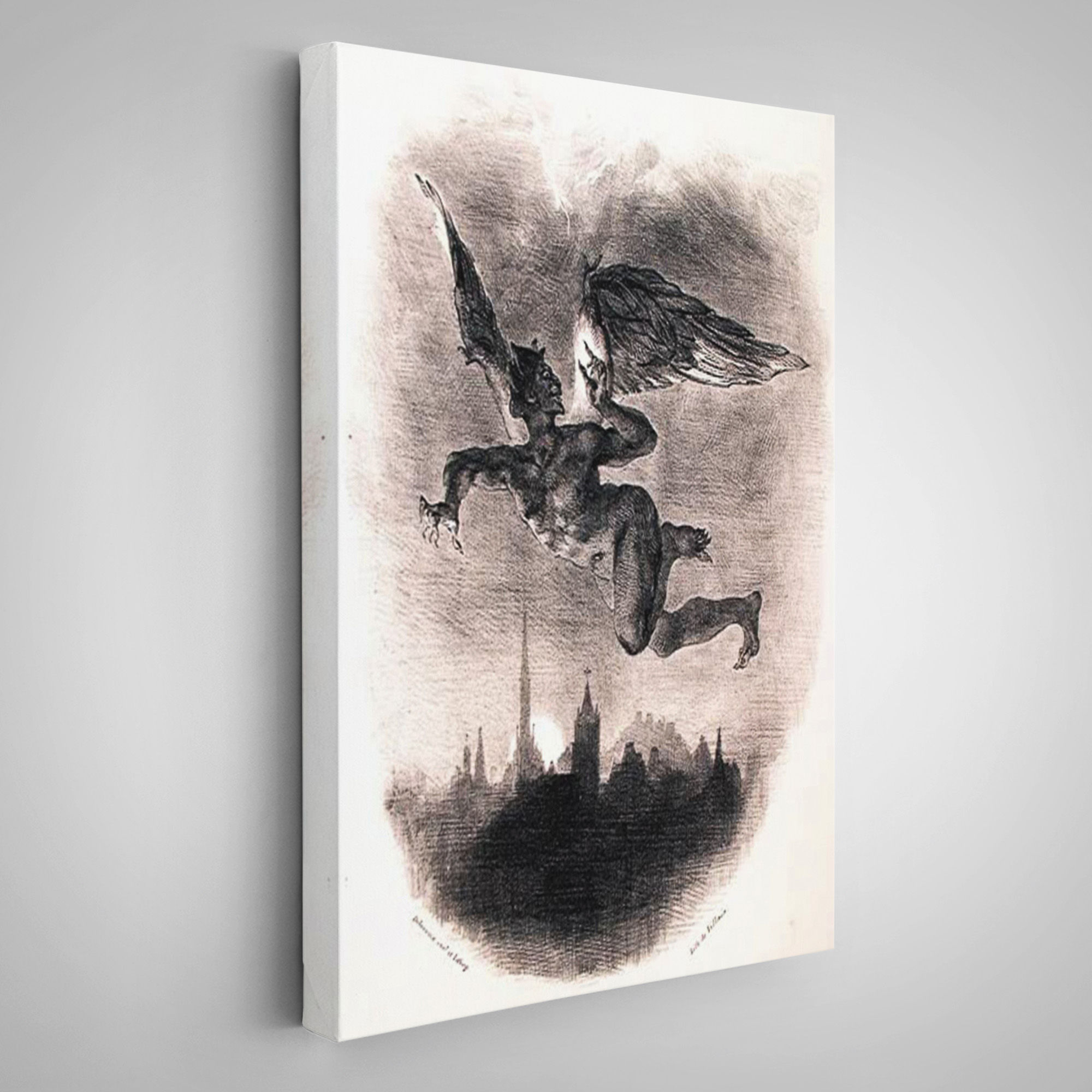 Goethe'nin Faust'undan Mephistopheles'in Gökyüzündeki Önsözü Kanvas Tablo