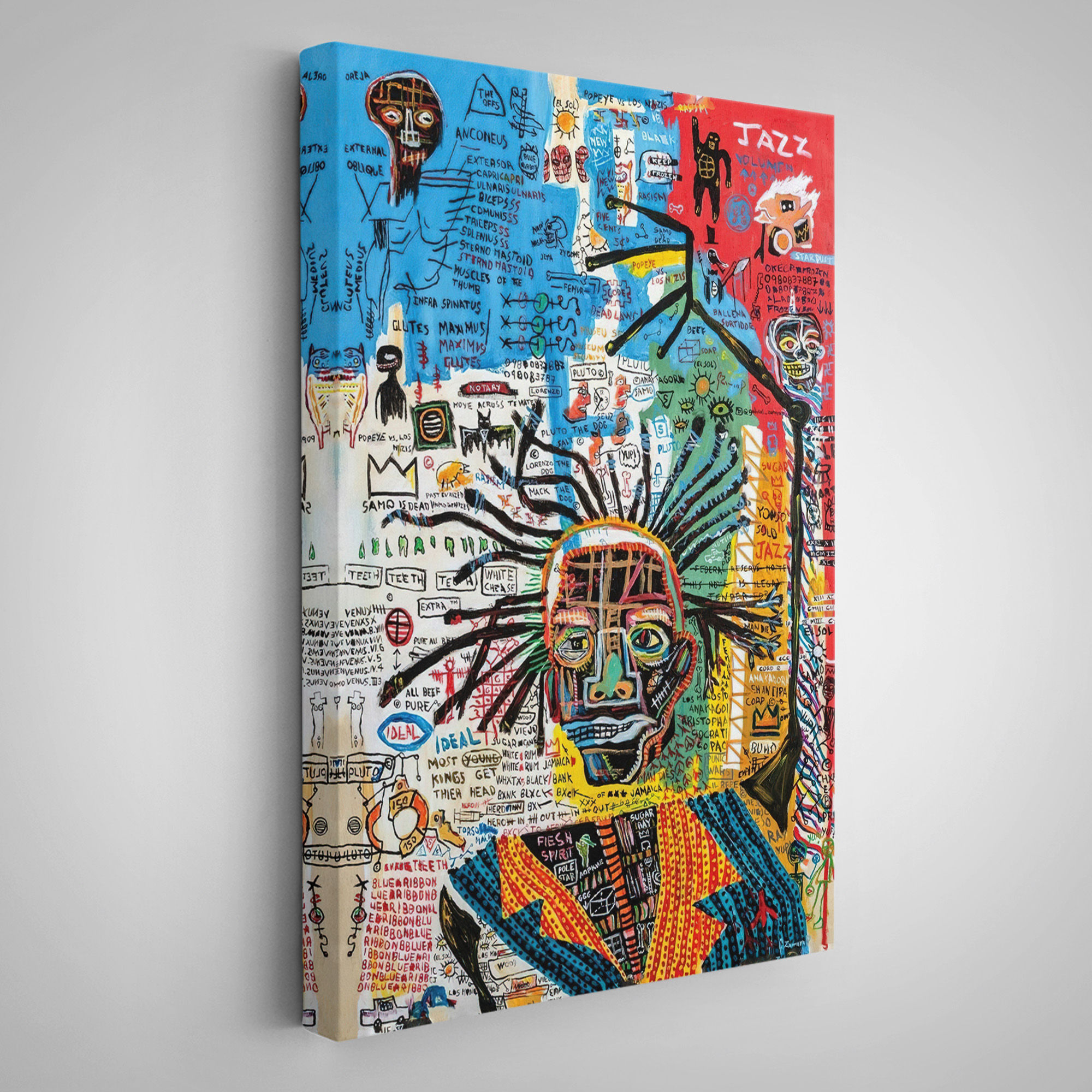 Jean Michel Basquiat Jazz King Kanvas Tablo, Jazz King Canvas Tablo