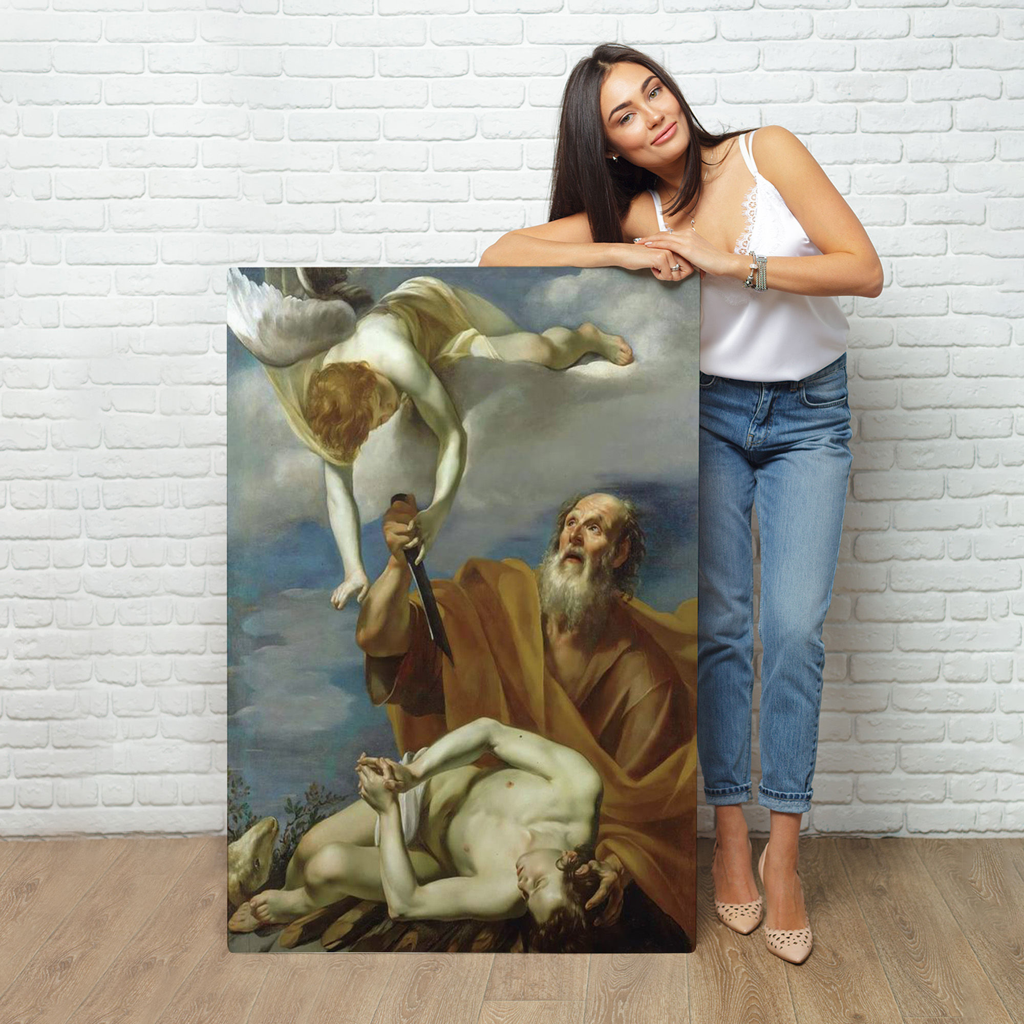 Hz İbrahimin İsak/İsmail in Kurban Edilmesi Orazio Riminaldi Duvar Tablosu