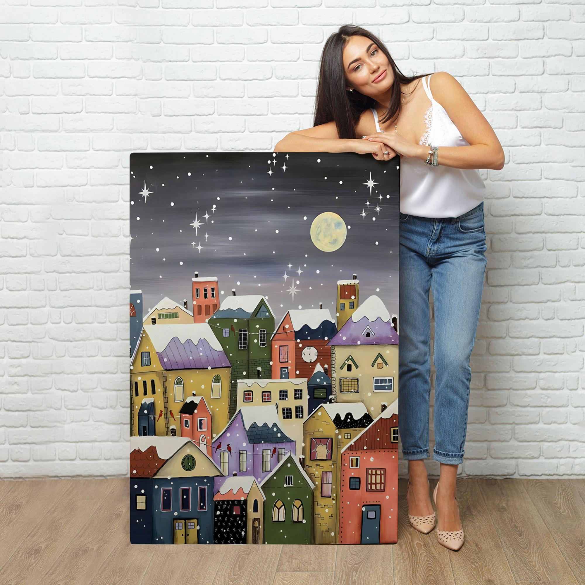 Londrada Kış Gecesi Dekoaratif Duvar Tablosu