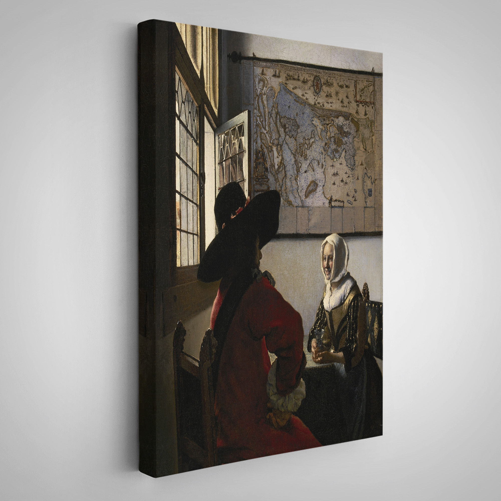 Johannes Vermeer - Memur ve Gülen Kız Tablo - Officer and Laughing Girl