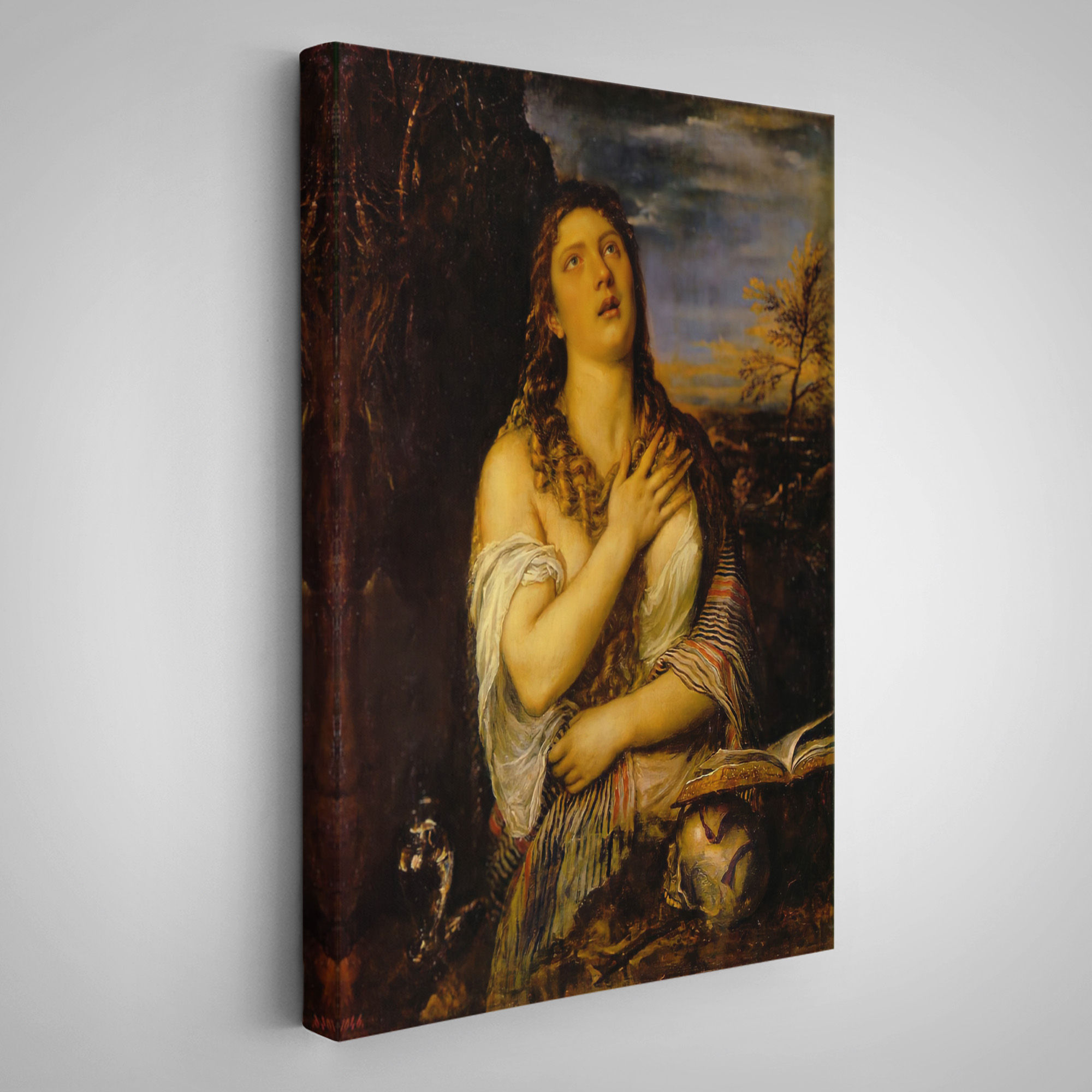 Titian Tiziano Vecellio'un 'Tövbe Eden Magdalene' Eseri Kanvas Tablo