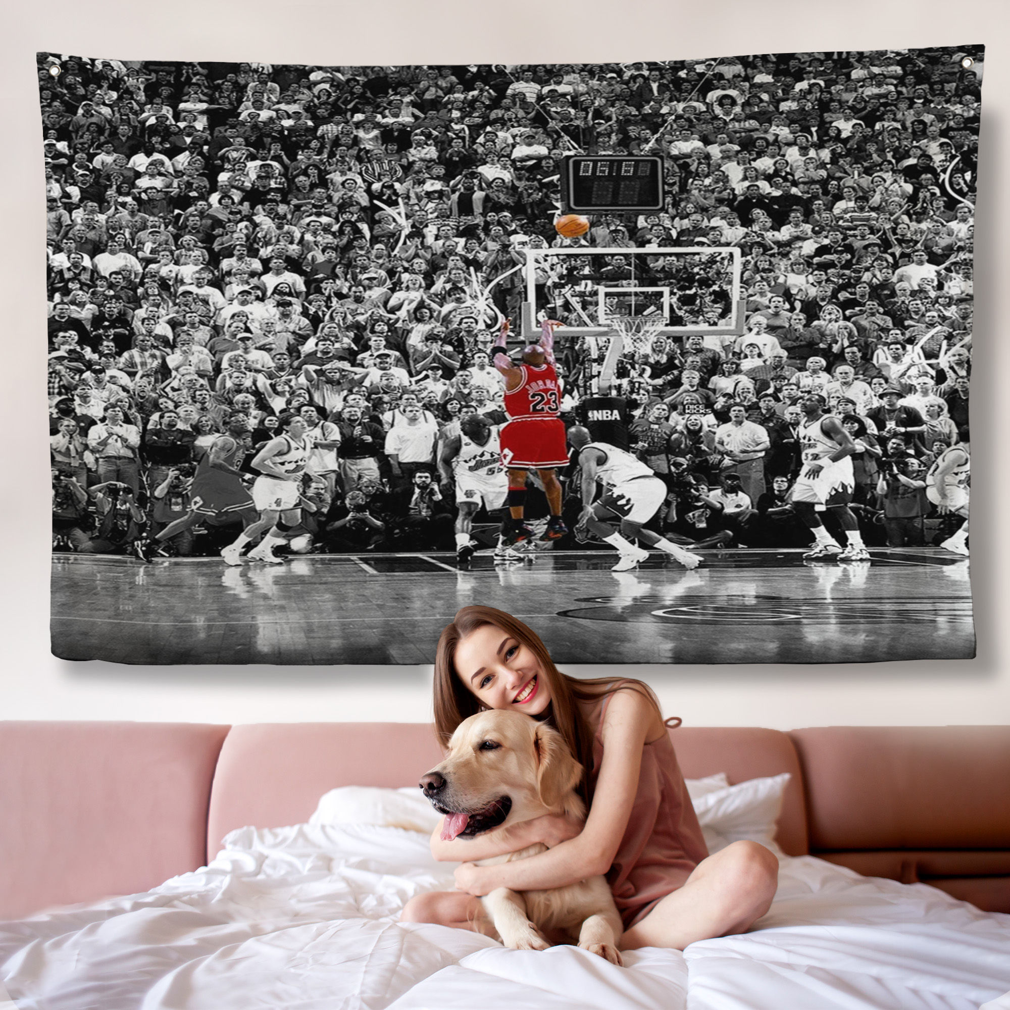 Michael Jordan Üçlük Şutu Kanvas Örtüsü