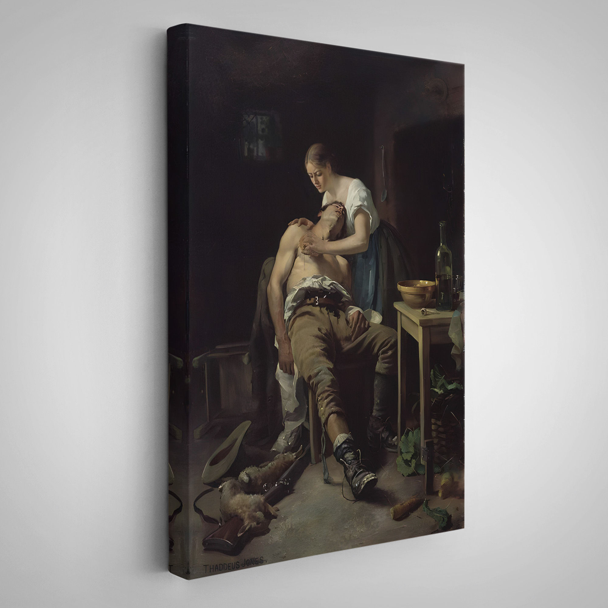 Henry Jones Thaddeus Yaralı Kaçak Avcı (1881) Duvar Tablosu