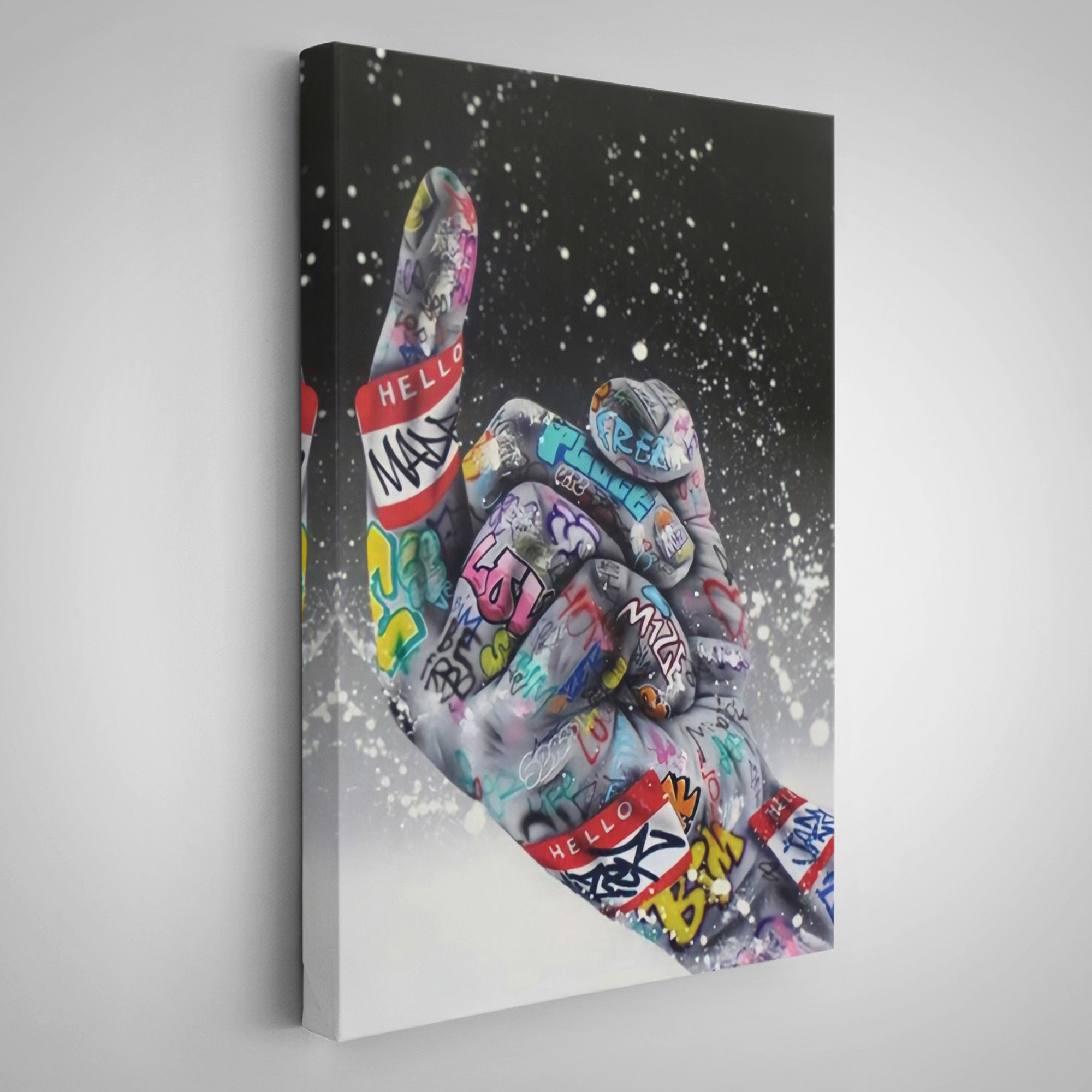 Graffiti Orta Parmak İzi Graffiti, Küfürlü El Hareketi, Hip Hop anvas Tablo