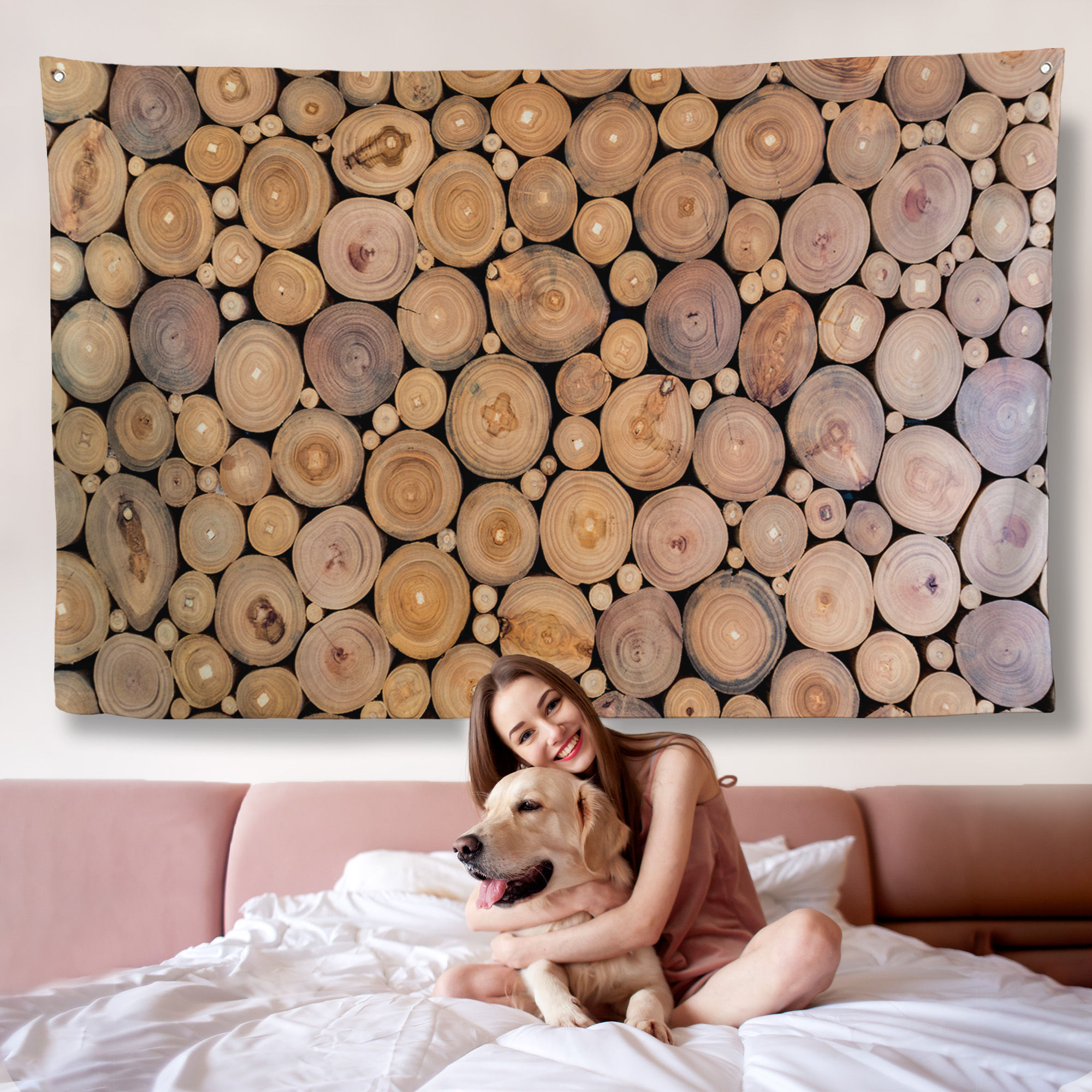 Odun Kütükler Kanvas Örtüsü