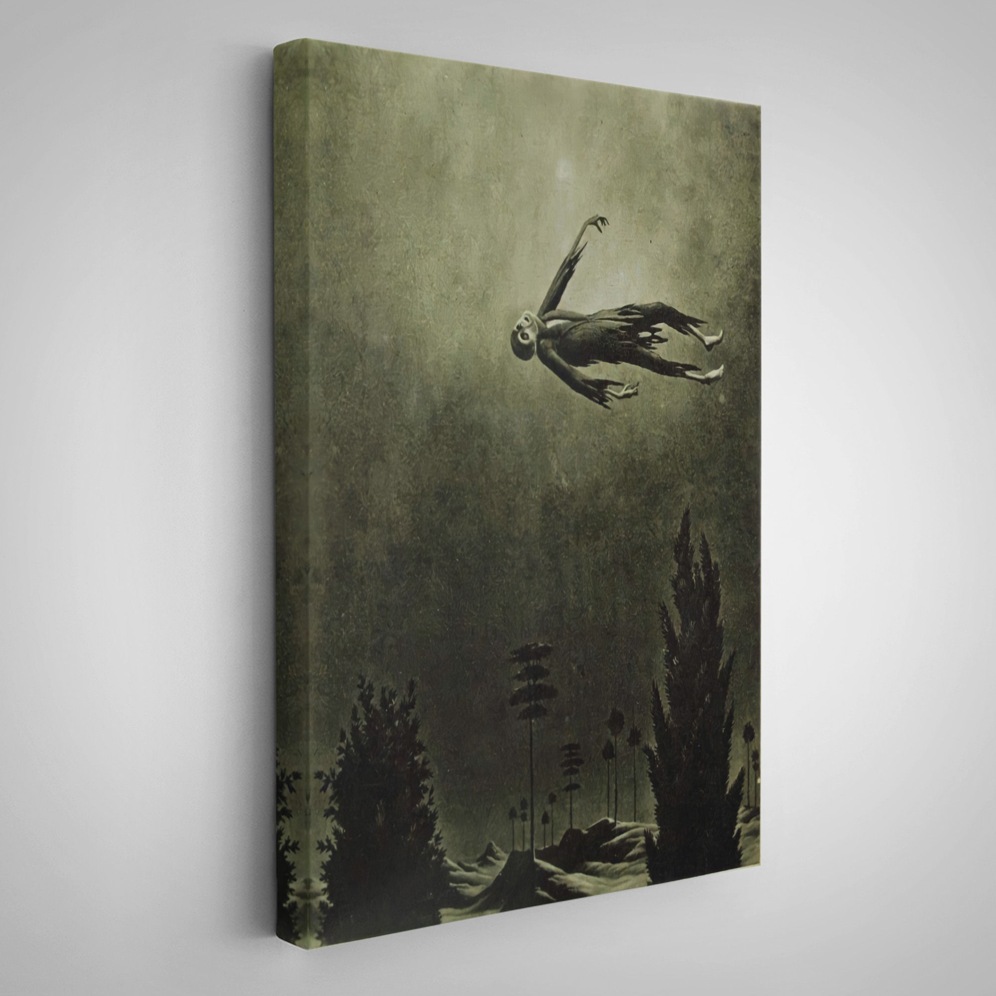 Franz Sedlacek Ağaçlar Üstündeki Hayalet Duvar Tablosu Witches Halloween