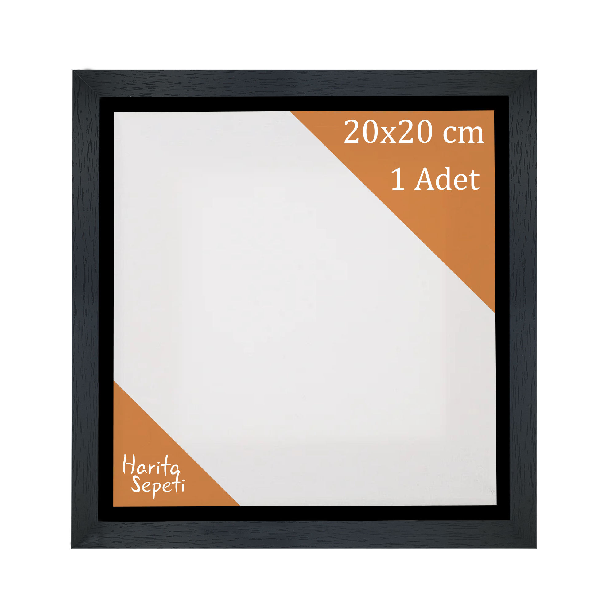 Siyah Çerçeveli Tuval 20x20 cm Kare Profesyonel %100 Pamuk Boş Tablo