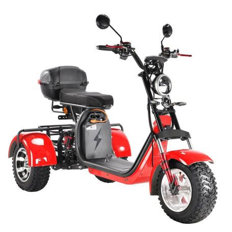 SCOOTER ELECTRIQUE DRAGSTER 3 ROUES 3000W + PANIER EN MÉTAL