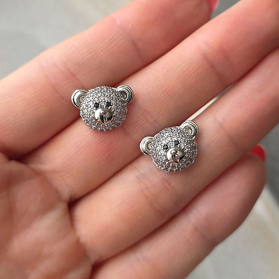 Miniatura: Brinco Ursinho Cravejado