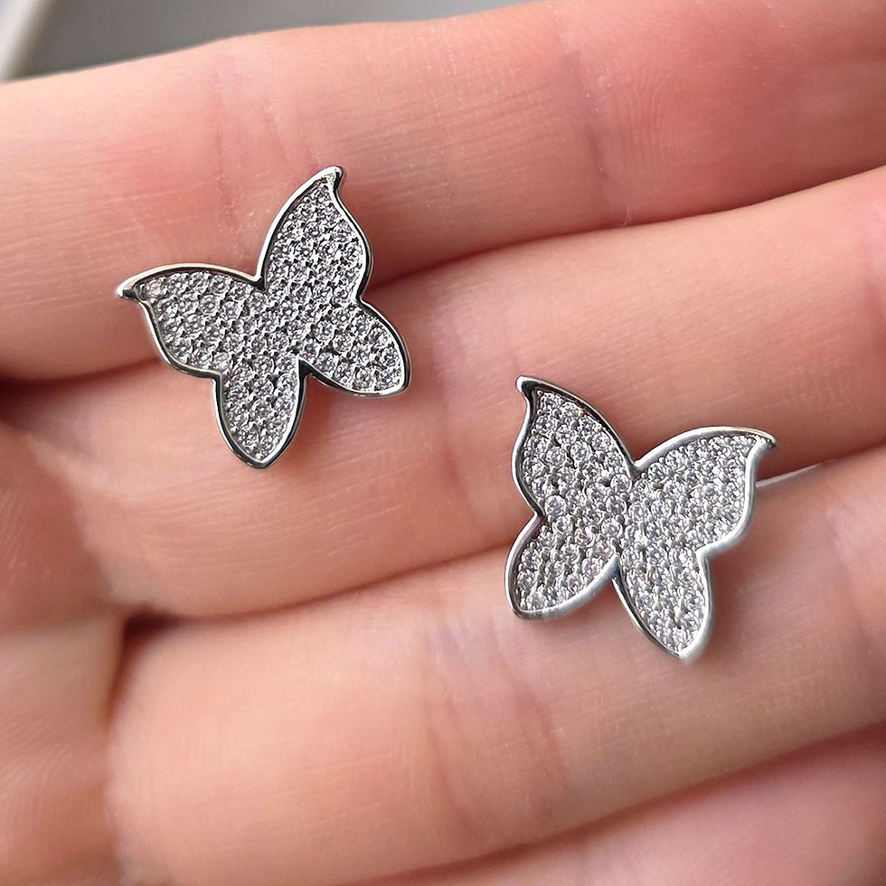 Miniatura: Brinco Borboleta Cravejado
