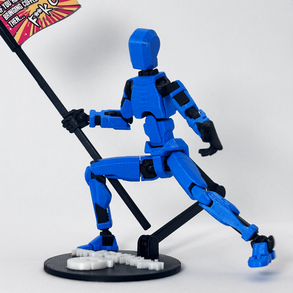 The Blue Desk Ninja from TheDeskNinja positioned in a peripheral desk zone.