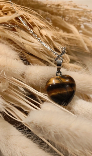 Miniature : collier cœur œil de tigre