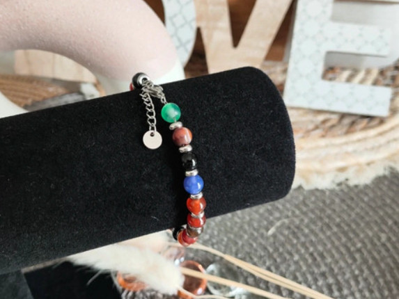 Miniature : bracelet 7 chakras pierre naturelle