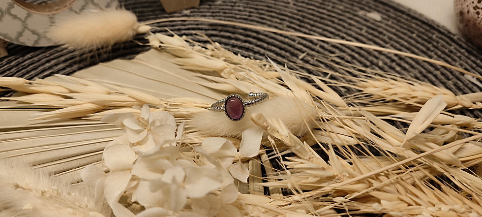 Miniature : Bague ajustable et son améthyste