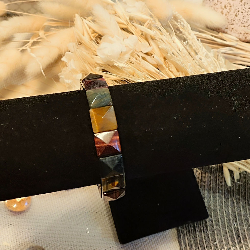 Bracelet 3 œils de protection, l’œil de Faucon, l’œil de Taureau et l’œil de Tigre