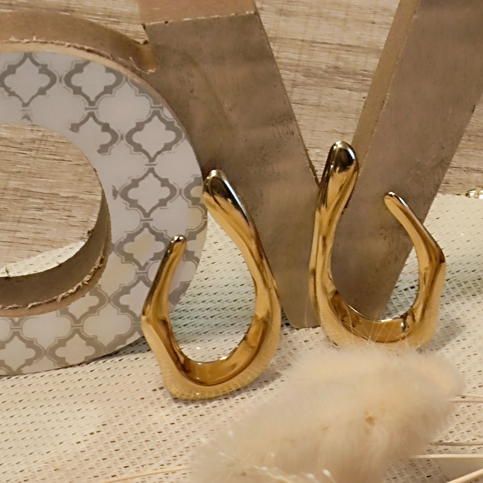 Boucles d'oreilles en acier inoxydable dorées effet martelé