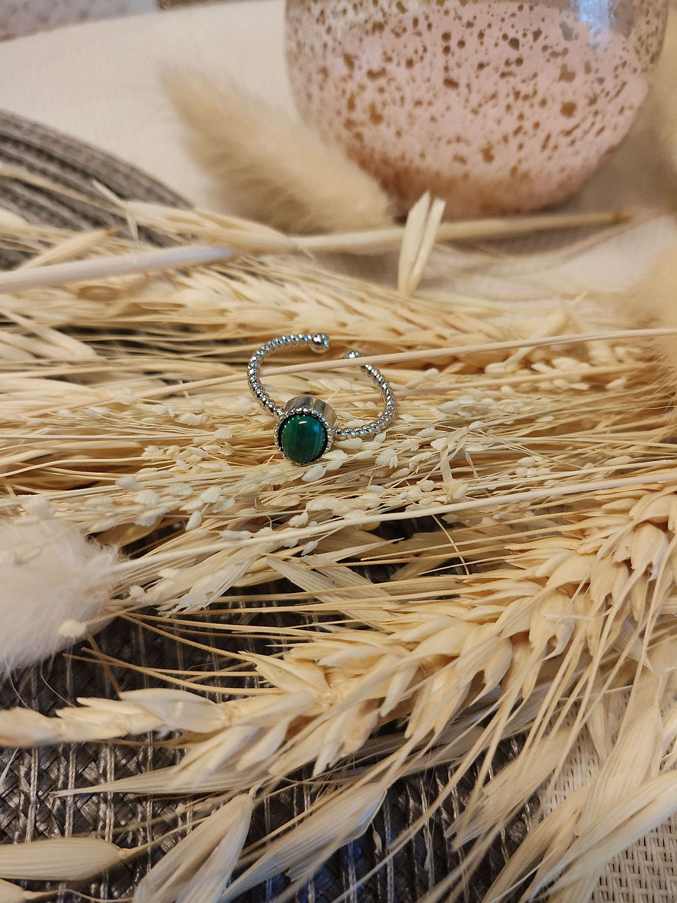 Miniature : Bague ajustable et sa malachite