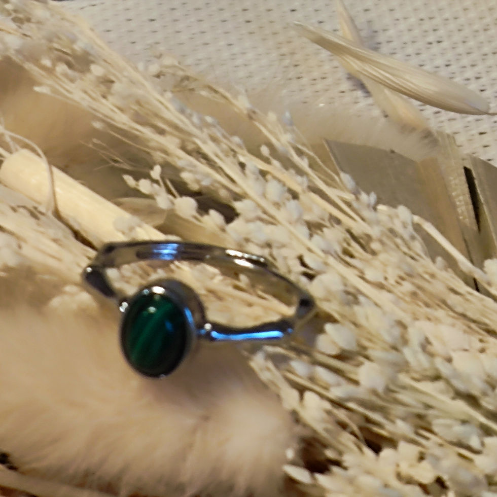 Miniature : Bague ajustable et sa malachite