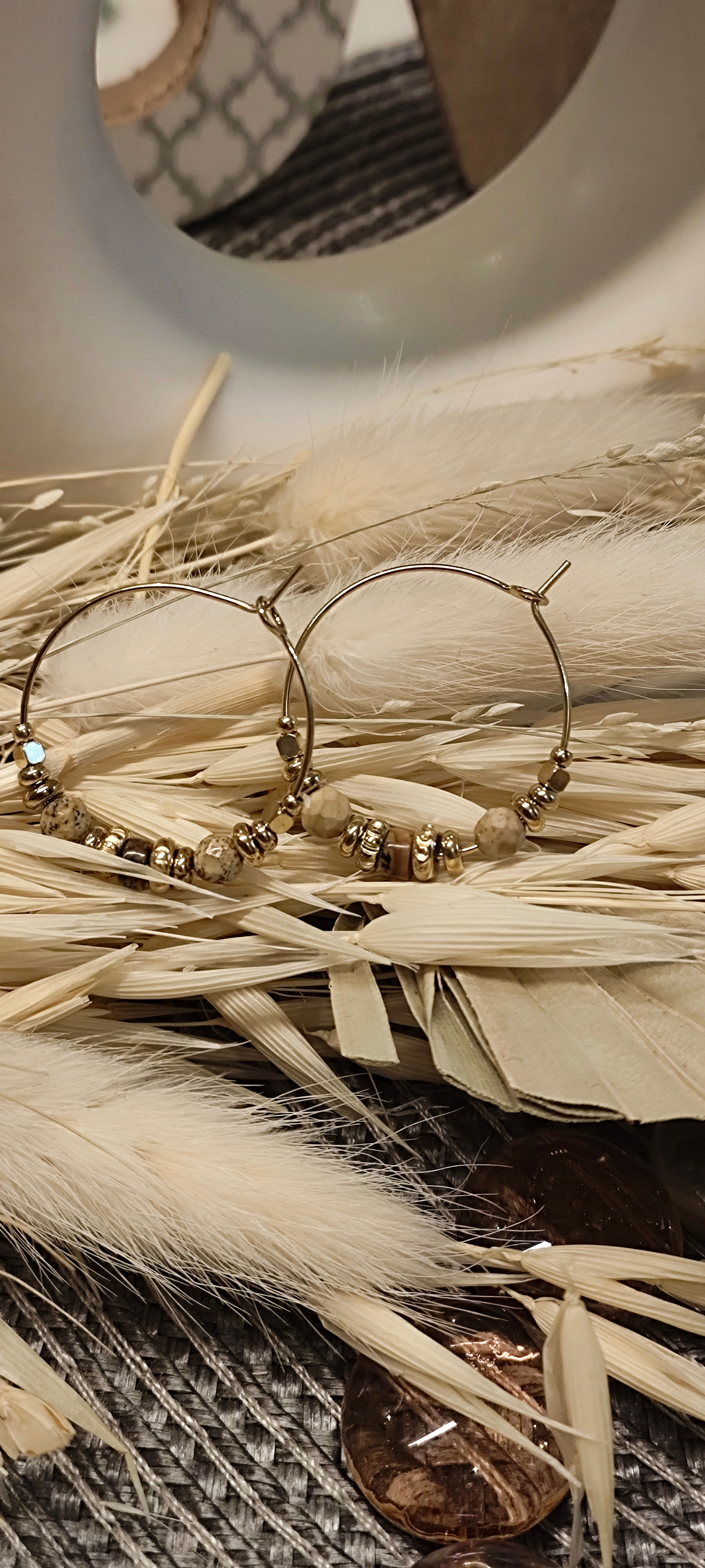 boucle d'oreilles créole en perle de miyuki du japon