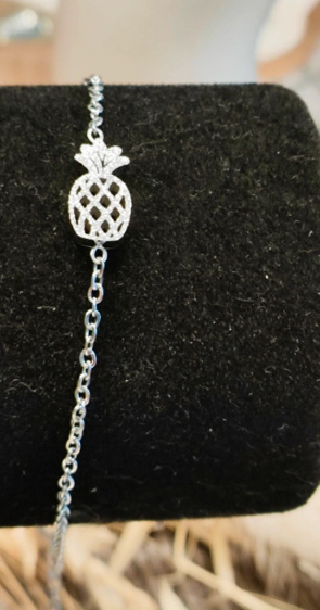 Miniature : chaine de cheville acier inoxydable ananas