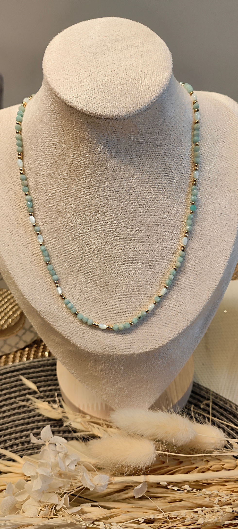 Miniature : Collier aventurine et perles d'eau douce
