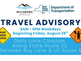 Travel Advisory from the NYS Department of Transportation