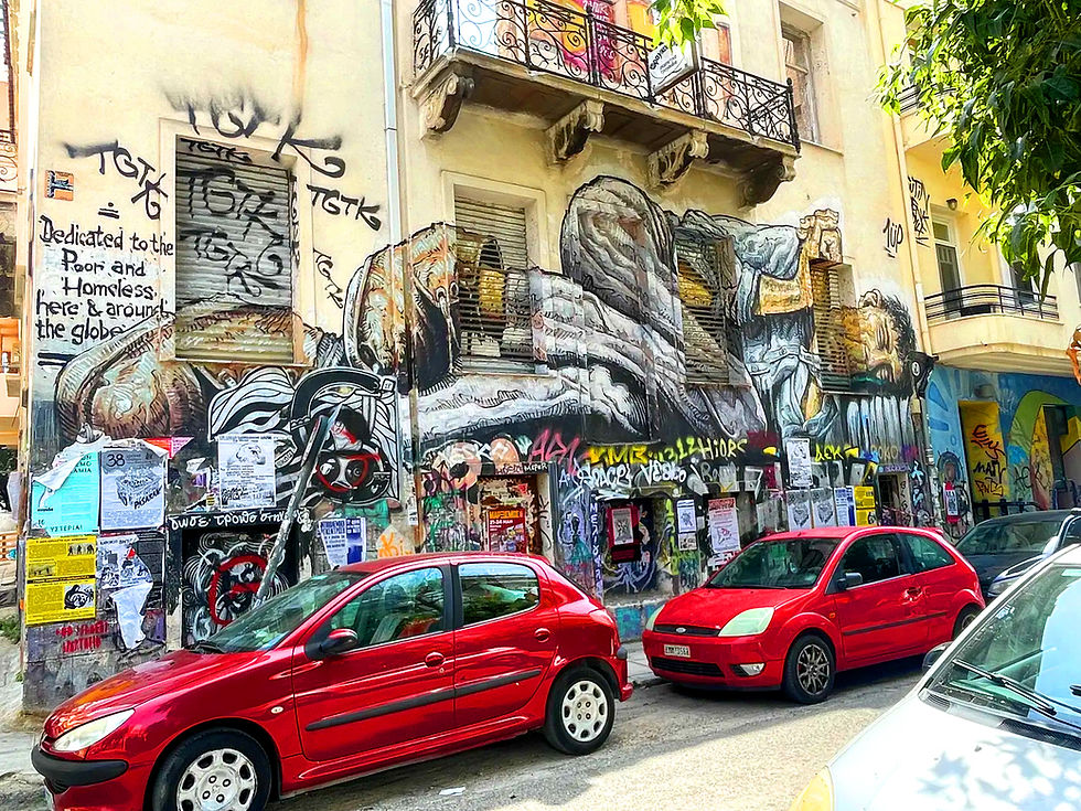Walls with graffiti in Greece