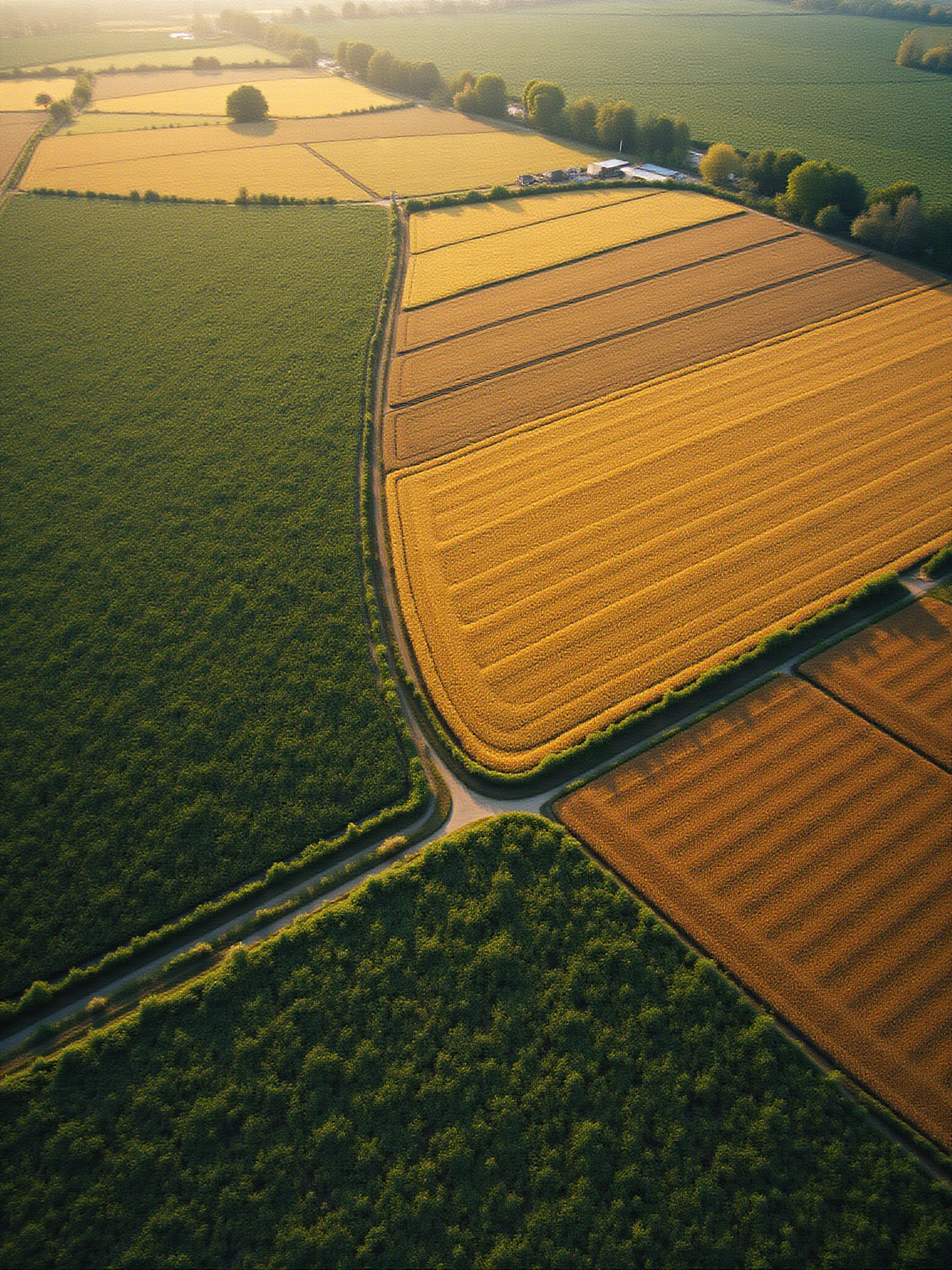 Diverse crop fields on regenerative farmland
