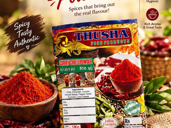 Thusha Curry Chilli Powder 1kg(Authentic Jaffna taste)
