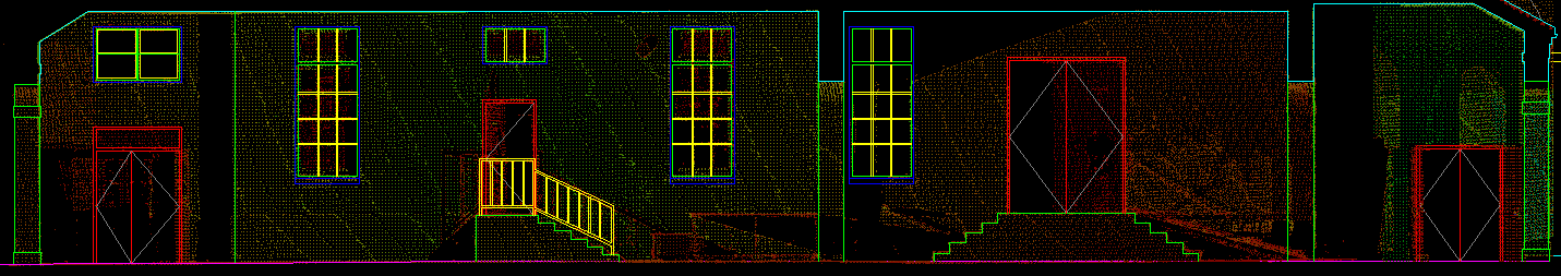 Building B west elevation scan data