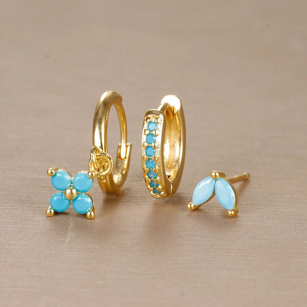 Thumbnail: Golden Blossom Crystal Huggie Earrings
