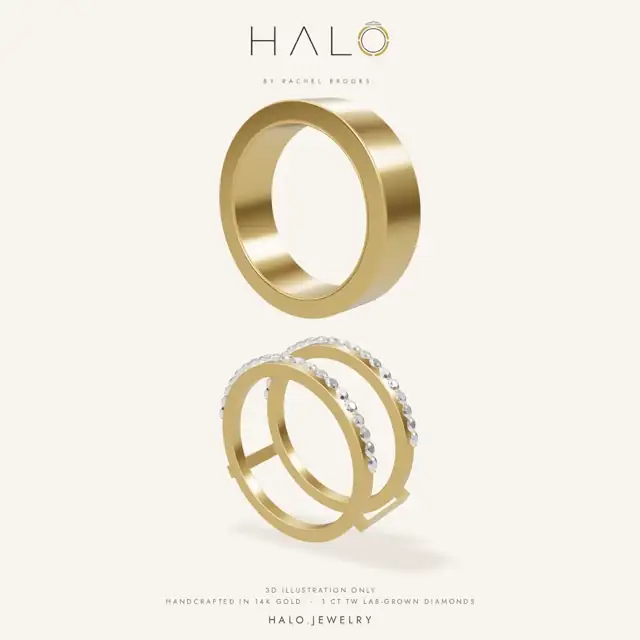 Animation of an Oura Ring sliding into a HALO jacket and back out