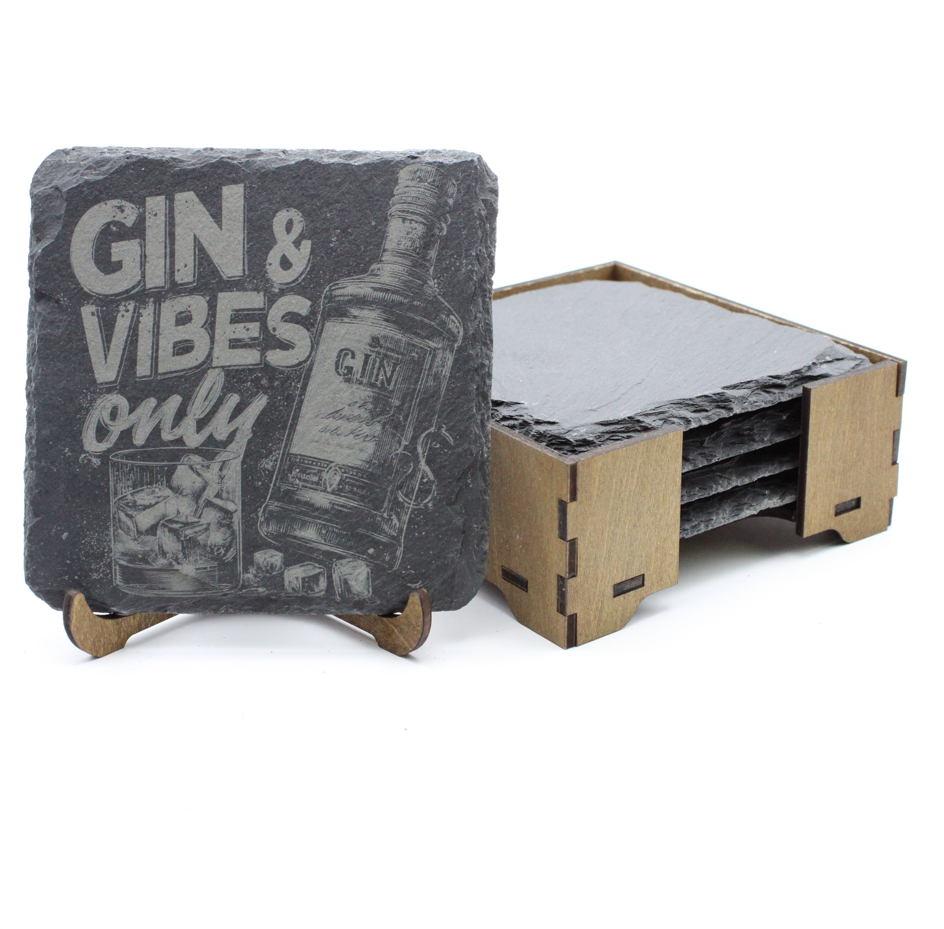 Hard Liquor Set -Artisan-Stained Linden