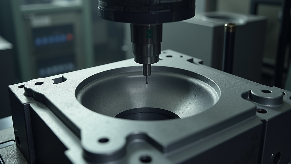 Eye-level view of a precision investment casting mold