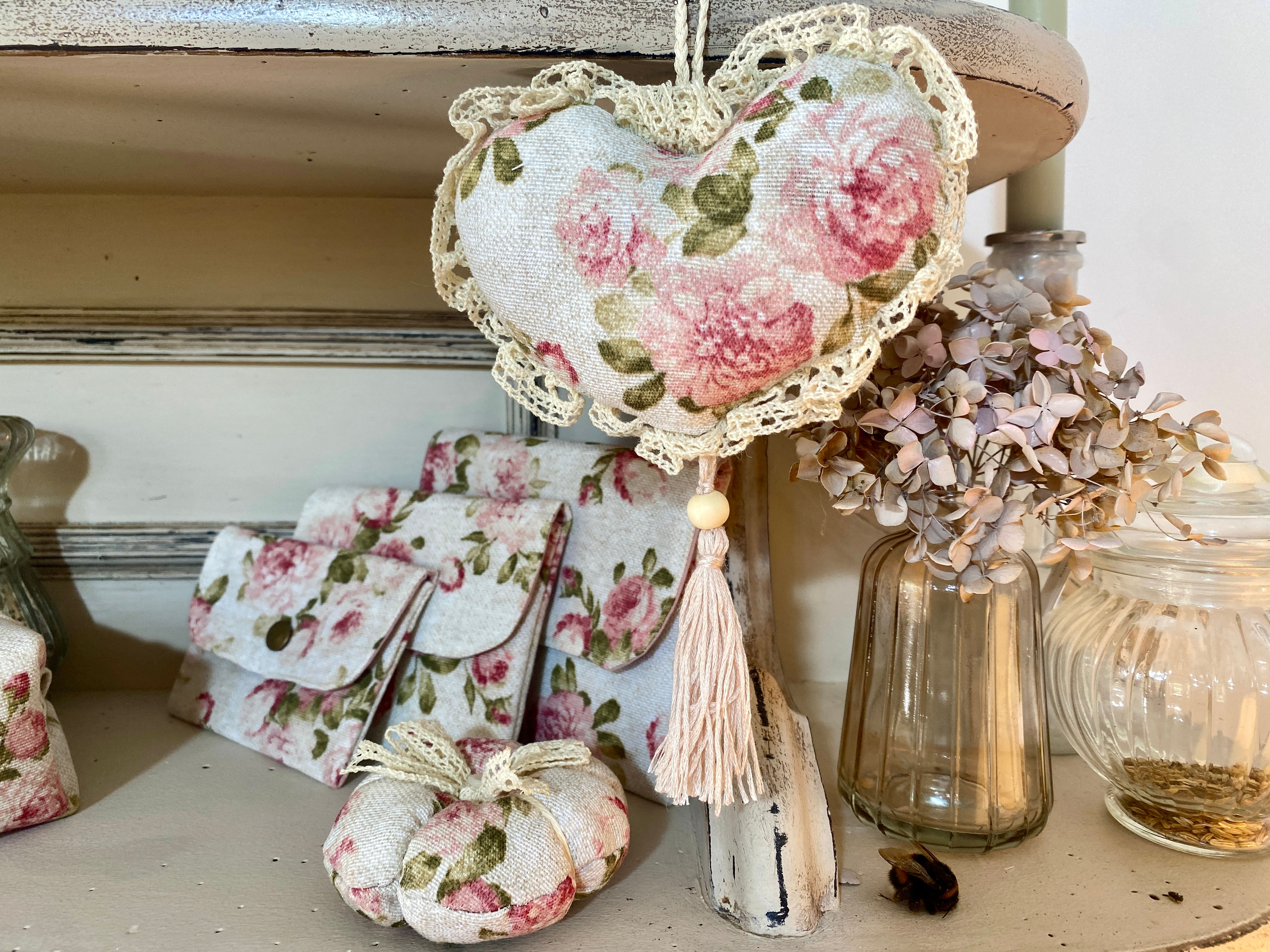 Hanging fabric heart