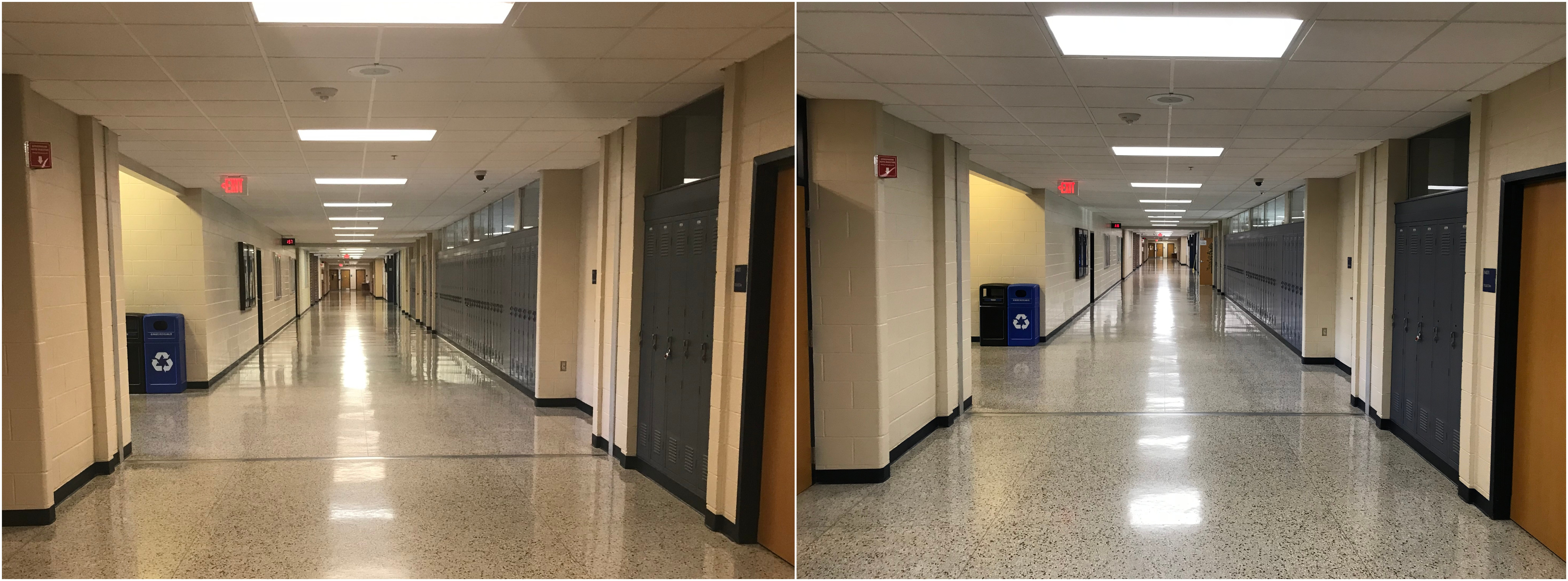 Hallway pre and post